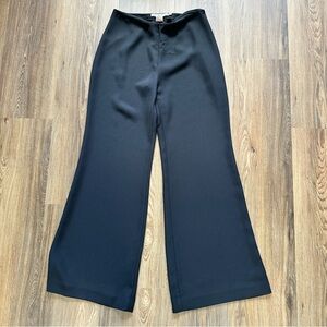 Silvia Tcherassi Womens 100% Silk High Rise Wide Leg Dress Pant Trouser 12 Black